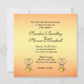 Sunset Tennis Wedding Invitations Kaart (Voorkant)
