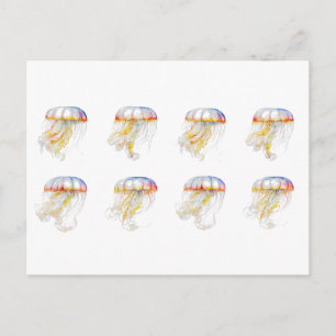 Sunset Tentacles: Kust Watercolor Kunst Briefkaart