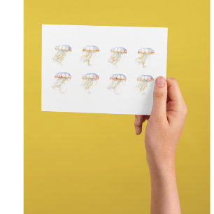 Sunset Tentacles: Kust Watercolor Kunst Briefkaart