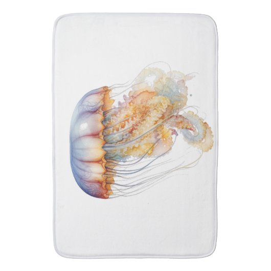 Sunset Tentakels: Kust Waterverf Kunst Badmat (Voorkant Verticaal)