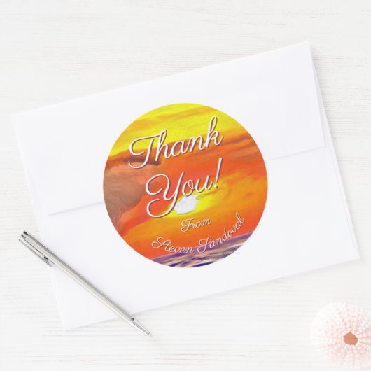 Sunset Thank You 2443 Ronde Sticker (Envelop)