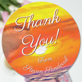 Sunset Thank You 2443 Ronde Sticker