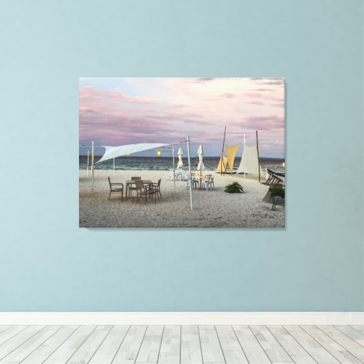 Sunset the Beach Canvas Afdruk (Insitu (Houten vloer))
