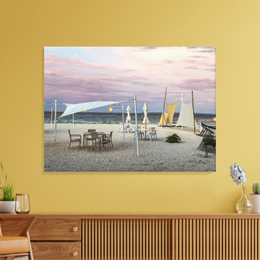 Sunset the Beach Canvas Afdruk (Insitu (Woonkamer))