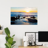Sunset the Beach Poster (Thuiskantoor)