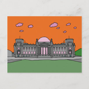 Sunset the Reichstag building in Berlijn Briefkaart