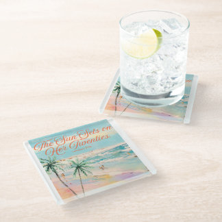 Sunset Themed 30th Birthday  Glazen Onderzetter