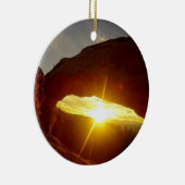 Sunset through Double O Arch, Arches National Park Keramisch Ornament (Rechts)