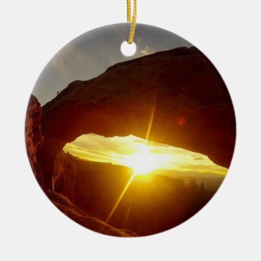 Sunset through Double O Arch, Arches National Park Keramisch Ornament (Voorkant)