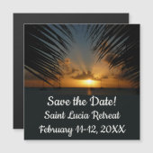 Sunset Through Palm Fronds Save the Date (Voorkant / Achterkant)