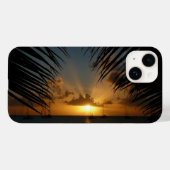Sunset Through Palm Fronds Tropical Seascape Case-Mate iPhone Case (Achterkant (horizontaal))
