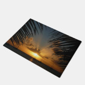 Sunset Through Palm Fronds Tropical Seascape Deurmat (Schuin)
