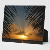 Sunset Through Palm Fronds Tropical Seascape Fotoplaat (Zijkant)