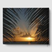 Sunset Through Palm Fronds Tropical Seascape Gastenboek (Achterkant)