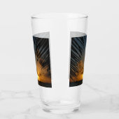 Sunset Through Palm Fronds Tropical Seascape Glas (Links)
