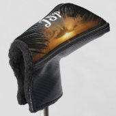 Sunset Through Palm Fronds Tropical Seascape Golfheadcover (3/4 voorkant)