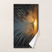 Sunset Through Palm Fronds Tropical Seascape Handdoek (Handdoek)