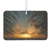 Sunset Through Palm Fronds Tropical Seascape Luchtverfrisser (Achterkant)