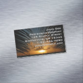 Sunset Through Palm Fronds Tropical Seascape Magnetisch Visitekaartje (Voorbeeld)