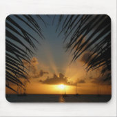 Sunset Through Palm Fronds Tropical Seascape Muismat (Voorkant)