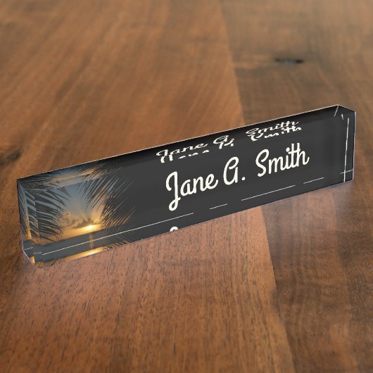 Sunset Through Palm Fronds Tropical Seascape Naambordje (Zijkant)