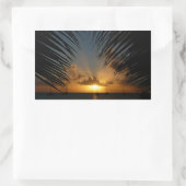 Sunset Through Palm Fronds Tropical Seascape Rechthoekige Sticker (Tas)