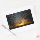 Sunset Through Palm Fronds Tropical Seascape Rechthoekige Sticker (Envelop)