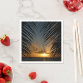 Sunset Through Palm Fronds Tropical Seascape Servetten (Insitu)