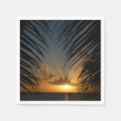 Sunset Through Palm Fronds Tropical Seascape Servetten (Voorkant)