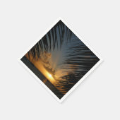 Sunset Through Palm Fronds Tropical Seascape Servetten (Hoek)