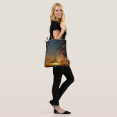 Sunset Through Palm Fronds Tropical Seascape Tote Bag (Op model)