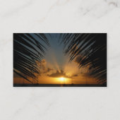 Sunset Through Palm Fronds Tropical Seascape Visitekaartje (Achterkant)