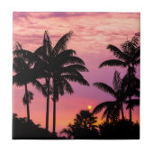 Sunset through Palm Trees Tegeltje (Voorkant)