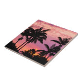 Sunset through Palm Trees Tegeltje (Zijkant)