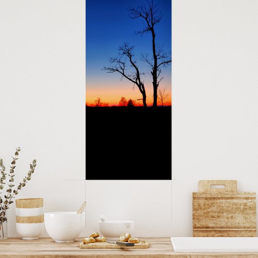 Sunset Through the Trees Poster (Keuken)