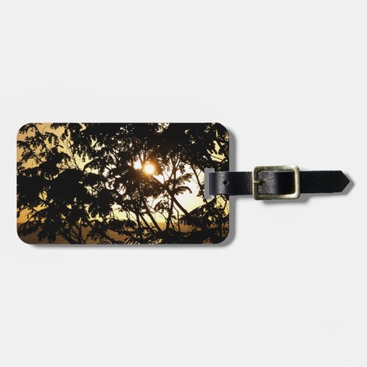 Sunset Through Trees I Tropical Photography Bagagelabel (Voorkant horizontaal)