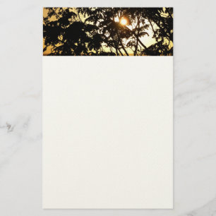 Sunset Through Trees I Tropical Photography Briefpapier
