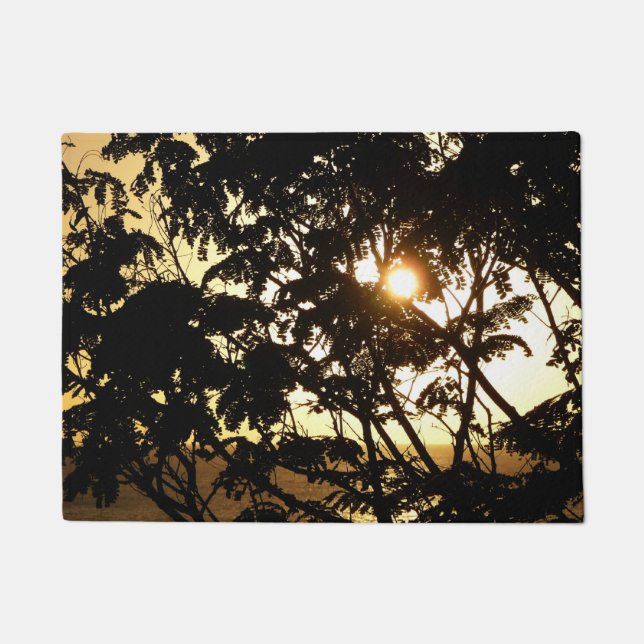 Sunset Through Trees I Tropical Photography Deurmat (Voorkant)