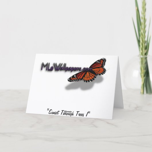 Sunset Through Trees I Tropical Photography Kaart (Achterkant)