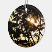 Sunset Through Trees I Tropical Photography Keramisch Ornament (Links)