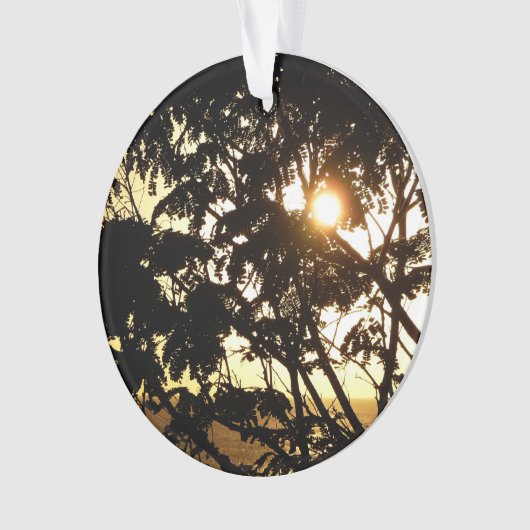 Sunset Through Trees I Tropical Photography Ornament (voorkant)