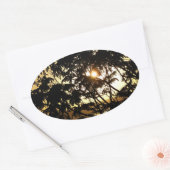 Sunset Through Trees I Tropical Photography Ovale Sticker (Envelop)