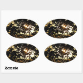 Sunset Through Trees I Tropical Photography Ovale Sticker (Vel)