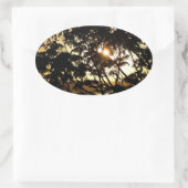 Sunset Through Trees I Tropical Photography Ovale Sticker (Tas)