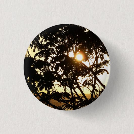 Sunset Through Trees I Tropical Photography Ronde Button 3,2 Cm (Voorkant)