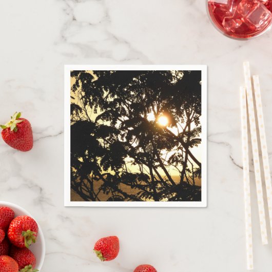 Sunset Through Trees I Tropical Photography Servetten (Insitu)