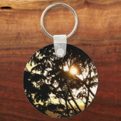 Sunset Through Trees I Tropical Photography Sleutelhanger (Voorkant)
