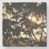 Sunset Through Trees I Tropical Photography Stenen Onderzetter (Voorkant)