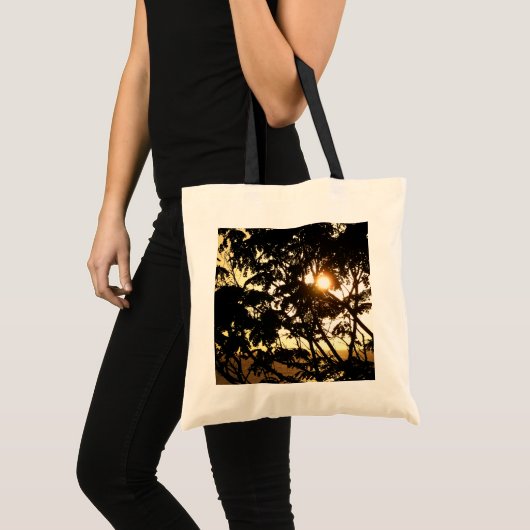 Sunset Through Trees I Tropical Photography Tote Bag (Voorkant (product))