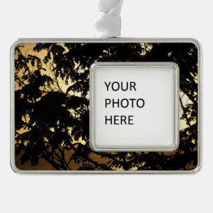 Sunset Through Trees I Tropical Photography Verzilverd Omlijst Ornament